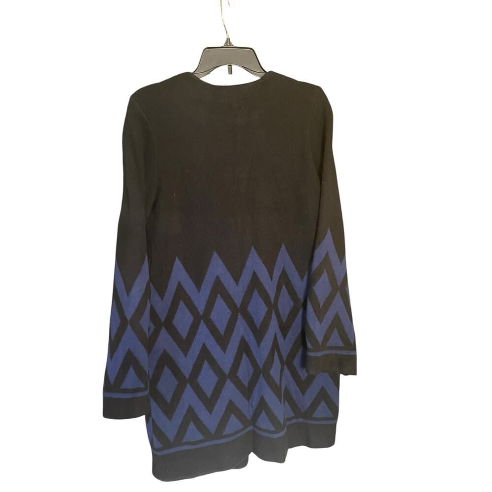 Ann Taylor Black & Blue Long Sleeve Cardigan Long Length- Size Medium - Picture 5 of 7